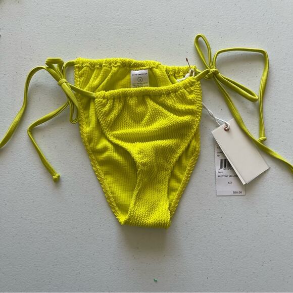 NWT Good American Neon Bright Yellow Bikni Swim Bathing Suit Set beach pool sexy - Picture 5 of 9